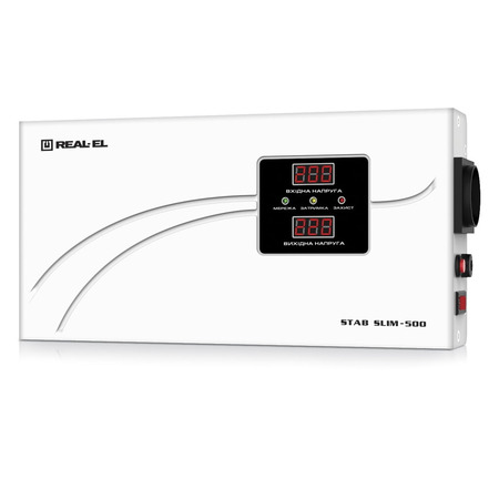 Стабілізатор REAL-EL STAB SLIM-500 White Зображення