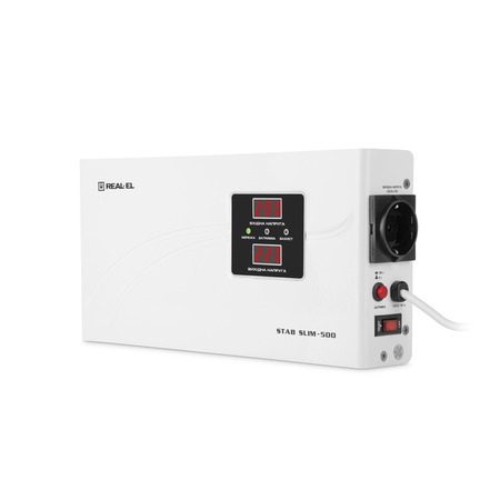 Стабілізатор REAL-EL STAB SLIM-500 White Изображение