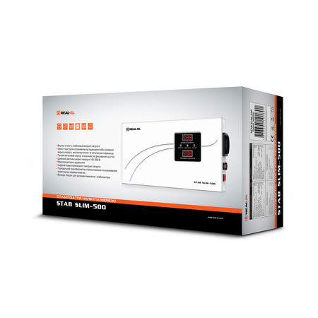 Стабілізатор REAL-EL STAB SLIM-500 White Изображение