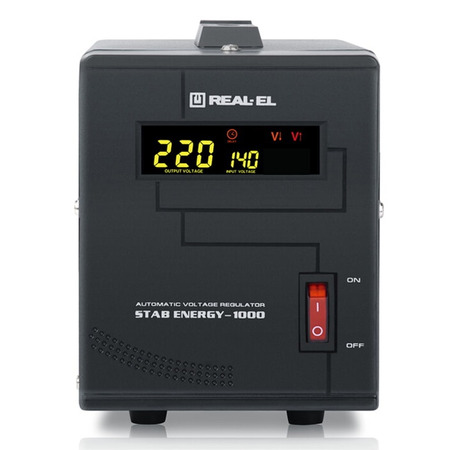 Стабілізатор REAL-EL Stab Energy-1000 Black Зображення