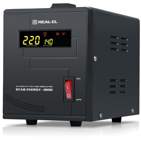 Стабілізатор REAL-EL Stab Energy-1000 Black Изображение