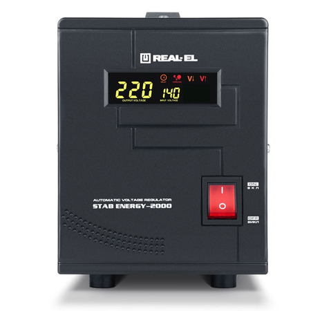 Стабілізатор REAL-EL Stab Energy-2000 Black Зображення