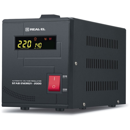 Стабілізатор REAL-EL Stab Energy-2000 Black Изображение