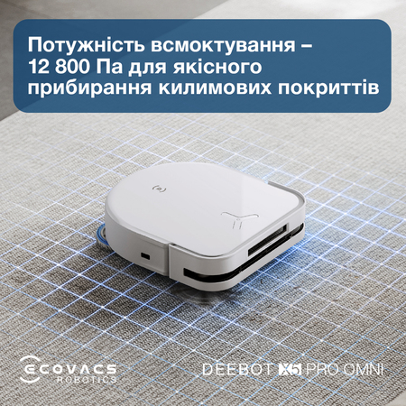 Робот-пилосос Ecovacs Deebot Ozmo X5 Pro Omni (DDX39) White Изображение