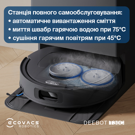 Робот-пилосос Ecovacs Deebot T30C Black (DLX71) Зображення