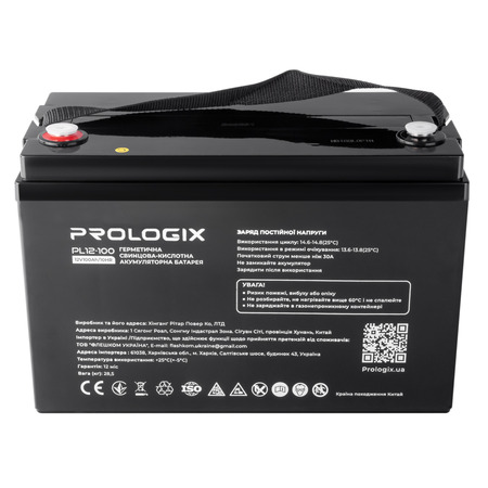 Акумуляторна батарея Prologix 12V 100AH (PL12-100) AGM Изображение