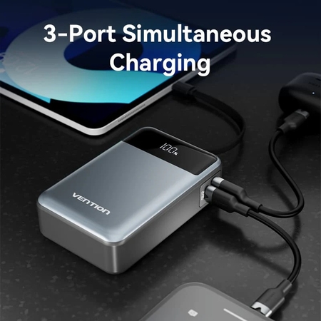 Універсальна мобільна батарея Vention 20000mAh PD, QC 3.0 Black (FHYB0) Изображение