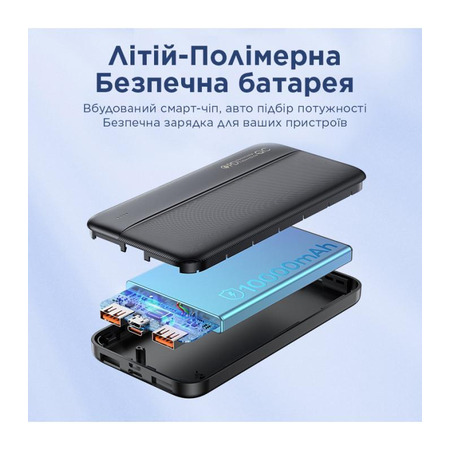 Універсальна мобільна батарея Remax RPP-212 Tinyl 10000mAh Black (RPP-212) Изображение