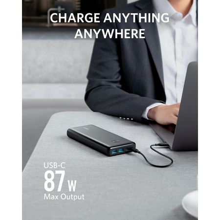 Універсальна мобільна батарея Anker PowerCore III Elite 25600 mAh 87W Black (A1291H11) Изображение