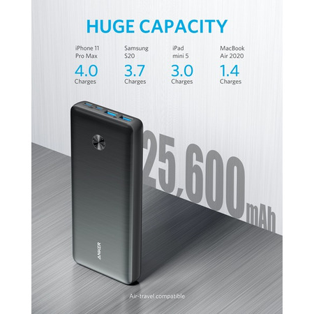 Універсальна мобільна батарея Anker PowerCore III Elite 25600 mAh 87W Black (A1291H11) Изображение