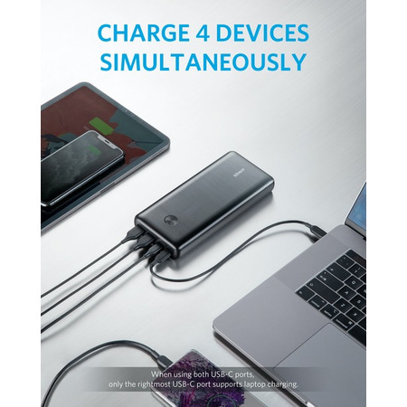 Універсальна мобільна батарея Anker PowerCore III Elite 25600 mAh 87W Black (A1291H11) Изображение