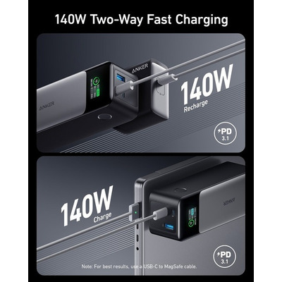 Універсальна мобільна батарея Anker PowerCore 737 GaNPrime 24000 mAh 140W Black (A1289011) Зображення
