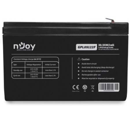 Акумуляторна батарея Njoy GPL09122F 12V 9AH (BTVACIUOCTA2FCN02B) AGM Зображення