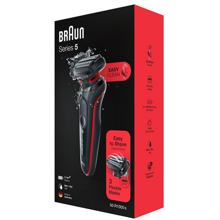 Електробритва Braun Series 5 51-R1000s Black/Red Изображение
