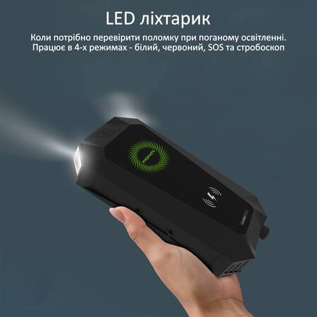 Універсальна мобільна батарея Promate HexaBolt-20 Black 19200mAh Изображение