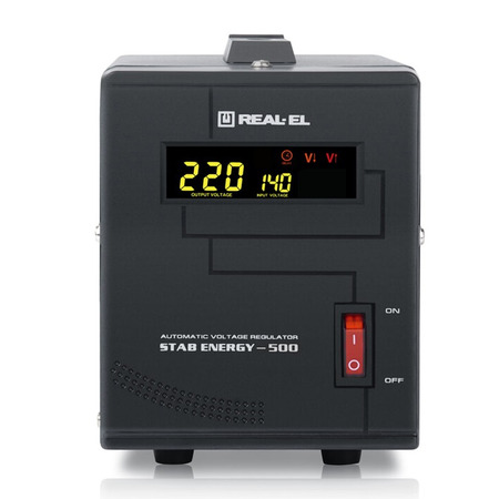 Стабілізатор REAL-EL Stab Energy-500 Black Зображення