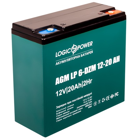 Акумуляторна батарея LogicPower LP 12V 20AH (6-DZM-12-20) AGM Зображення