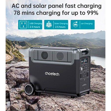 Зарядна станція Choetech BS009 3840Wh, 3600W (BS009-EU-BK)_OEM Зображення