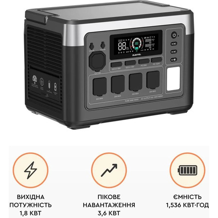Зарядна станція Oukitel P1500E Plus, 1800W, 1536Wh, LiFePO4 Зображення