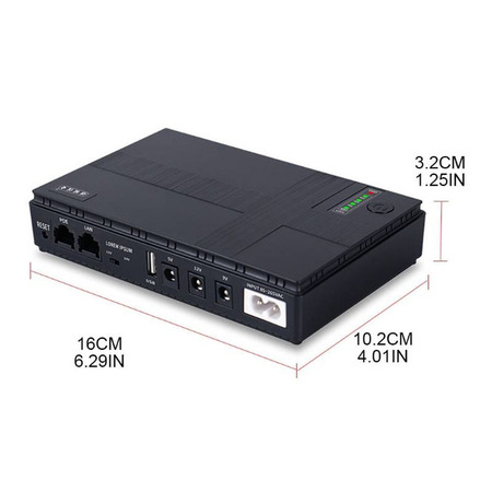 Джерело безперебійного живлення для роутерів/комутаторів DC1018P DC UPS 10400 mAh Black (2020000426844) Зображення
