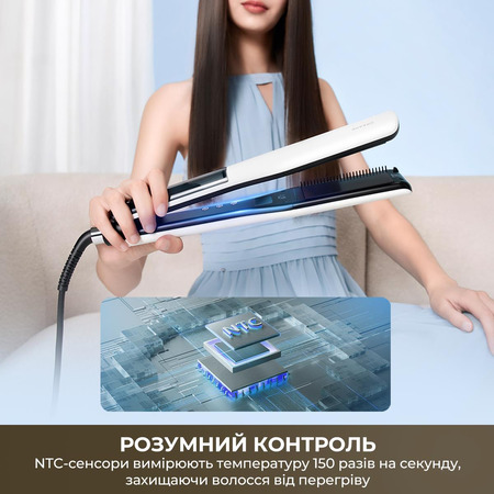 Випрямляч для волосся Dreame AuraSteam Straight White (AA01A) Зображення