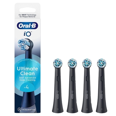 Насадка для зубної електрощітки Braun Oral-B iO RB CBF-4 Ultimate Clean Black (4 шт) Зображення