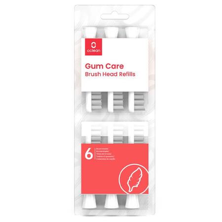 Насадка для зубної електрощітки Oclean P1S12 W06 Gum Care Brush Head White (6 шт) (6970810552263) Зображення