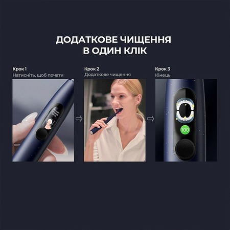 Розумна зубна електрощітка Oclean X Plus Pro Digital Blue (6970810556186) Зображення