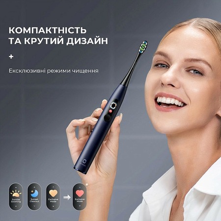 Розумна зубна електрощітка Oclean X Plus Pro Digital Blue (6970810556186) Зображення