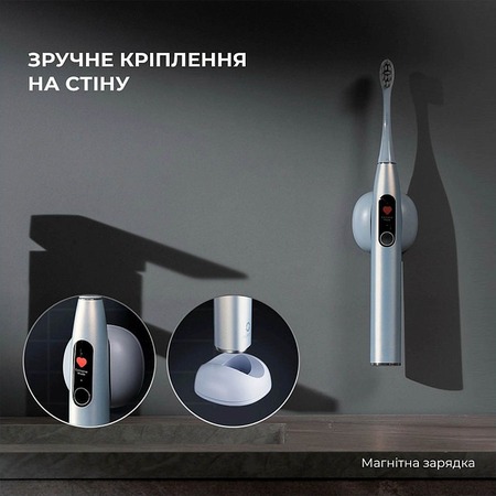 Розумна зубна електрощітка Oclean X Plus Pro Digital Blue (6970810556186) Зображення