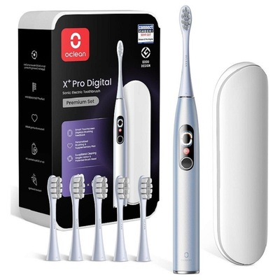 Розумна зубна електрощітка Oclean X Plus Pro Digital Silver (6970810556179) Зображення