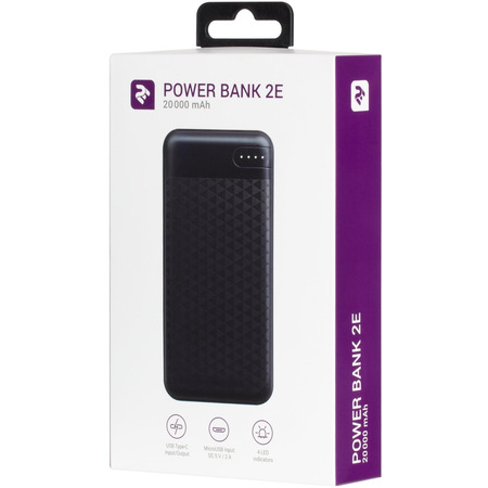 Універсальна мобільна батарея 2E 20000mAh Black (2E-PB2004-BLACK) Зображення