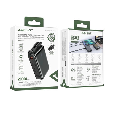 Універсальна мобільна батарея Acefast M14 20000mAh 22.5W Black (6974316283966) Зображення