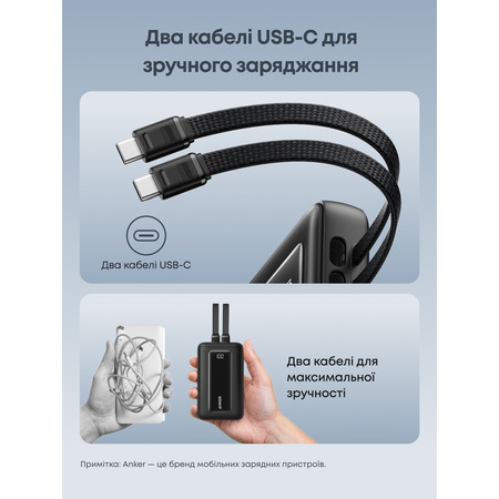 Універсальна мобільна батарея Anker Zolo 20000mAh 45W Black (A1681H12) Зображення