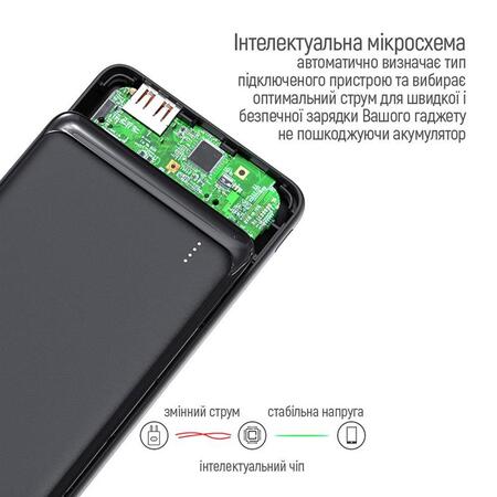 Універсальна мобільна батарея ColorWay Slim PD 10000mAh Black (CW-PB100LPG3BK-PD) Зображення