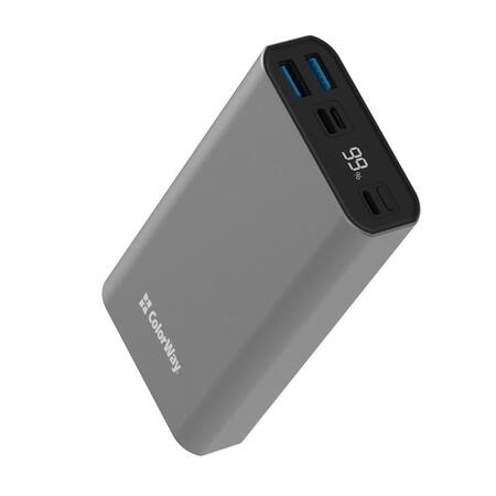 Універсальна мобільна батарея ColorWay 20000mAh Gray (CW-PB200LPH3GR-PDD) Зображення