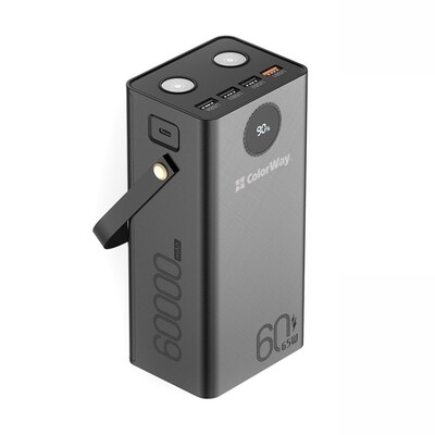 Універсальна мобільна батарея ColorWay Powerful 60000mAh Black (CW-PB600LPA5BK-PDD) Зображення