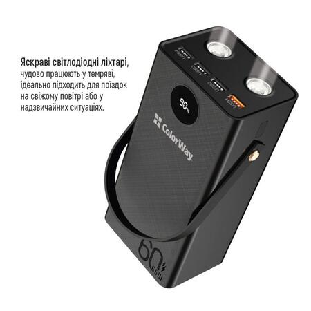 Універсальна мобільна батарея ColorWay Powerful 60000mAh Black (CW-PB600LPA5BK-PDD) Зображення