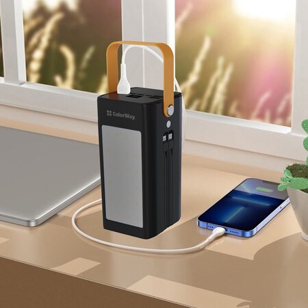 Універсальна мобільна батарея ColorWay LCD/Lamp 80000mAh Black (CW-PB800LPA8BK-PDD) Зображення