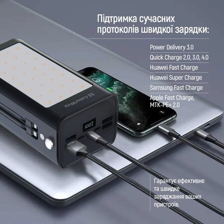 Універсальна мобільна батарея ColorWay LCD/Lamp 80000mAh Black (CW-PB800LPA8BK-PDD) Зображення