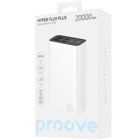 Універсальна мобільна батарея Proove Hyper Flux Plus 22.5W 20000mAh White (PBF222120002) Зображення