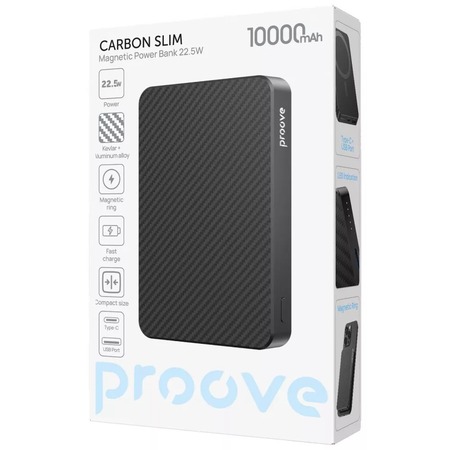 Універсальна мобільна батарея Proove Carbon Slim 22.5W 10000mAh Black (PBCS22110001) Зображення