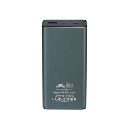Універсальна мобільна батарея Rivacase Rivapower 20000 mAh Grey (VA1022) Зображення