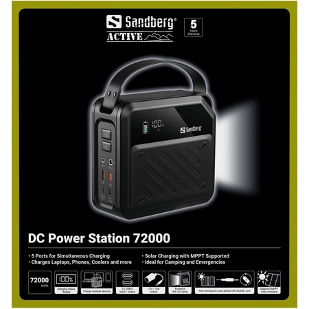 Універсальна мобільна батарея Sandberg DC Power Station 72000mAh Black (421-22) Зображення