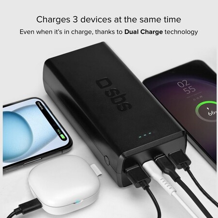 Універсальна мобільна батарея SBS 30000 mAh 20W Black (TTBB30000PD20K) Зображення