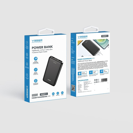 Універсальна мобільна батарея Veger W1065 10000mAh (W1065.black) Зображення