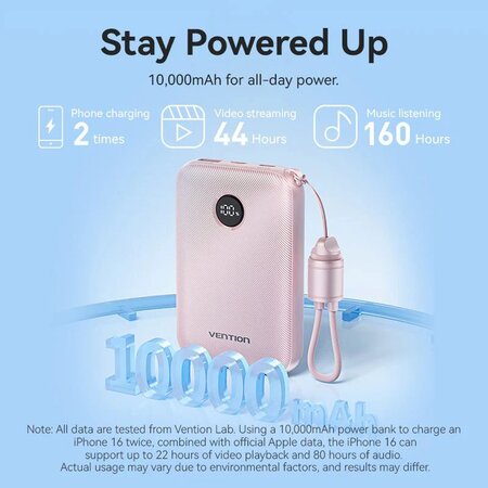 Універсальна мобільна батарея Vention 10000mAh 22.5W Blue (FKAL0-C) Зображення