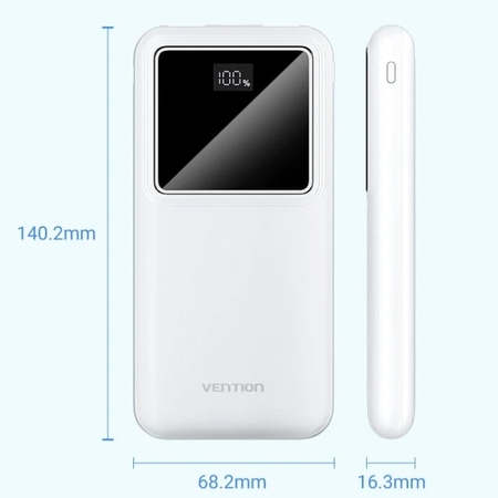Універсальна мобільна батарея Vention 10000mAh PD QC 3.0 White (FHKW0) Зображення