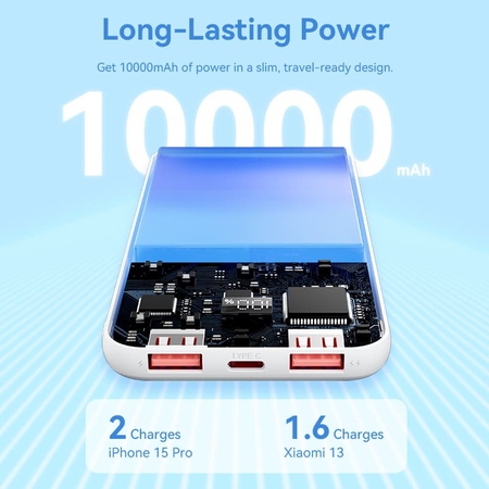 Універсальна мобільна батарея Vention 10000mAh PD QC 3.0 White (FHKW0) Зображення