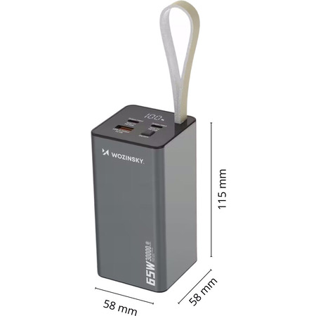 Універсальна мобільна батарея Wozinsky K65+ 30000 65W Gray (5907769364457) Зображення